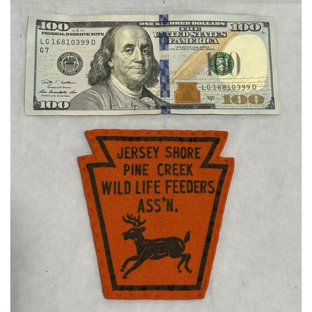 Vintage Patch Whitetail Deer Game Rifle Jersey Shore Pine Creek Wildlife Feeder